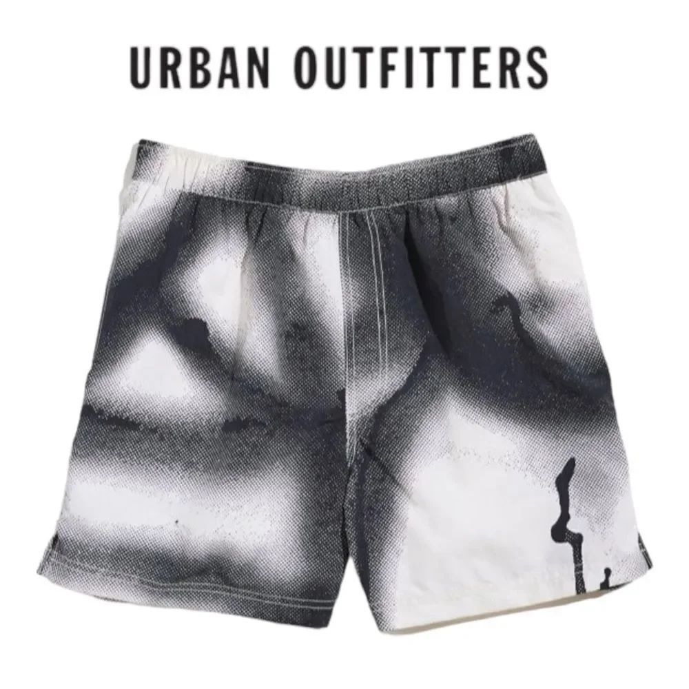 UO Urban Outfitters Graffiti Print 5” Swim Trunks Shorts NEW M L XL